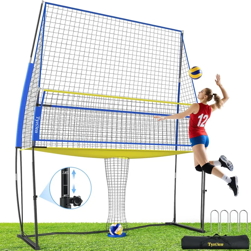 TYRSEN Volleyball Practice Net with Ball Return System